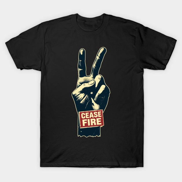 Peace and love Ceasefire T-Shirt by TomFrontierArt